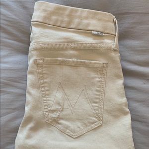 Cream Mother skinny jeans